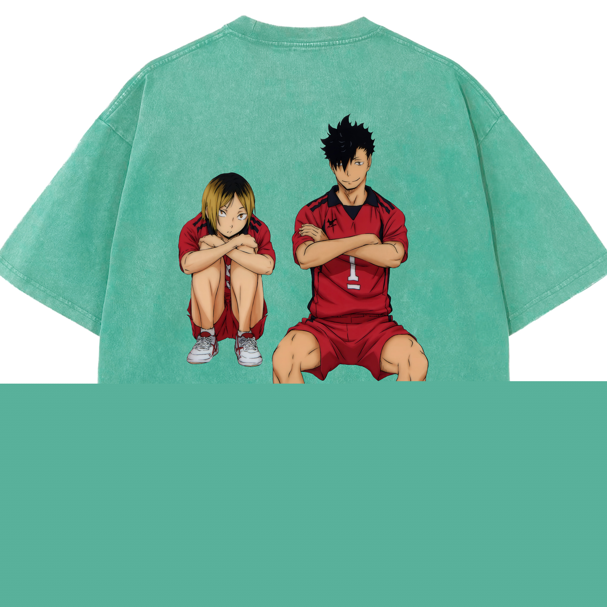 （画像用） ハイキュー!! Haikyu!! 綿100% ヴィンテージ風 半袖Tシャツ（背面プリント）